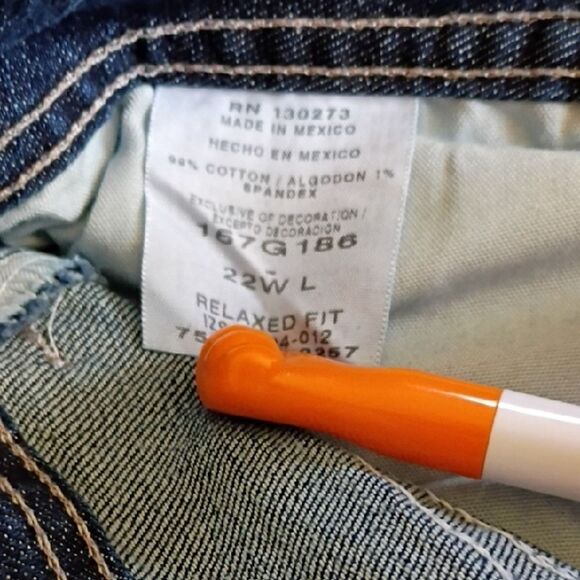 Men's Blue Jeans - Size: 22     (1049) - Picture 3 of 4